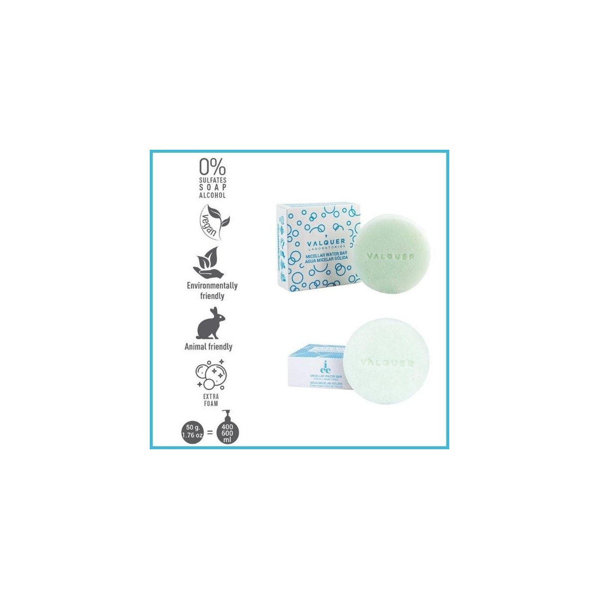 Valquer Agua Micelar Solida Piel Mixta 50 gr