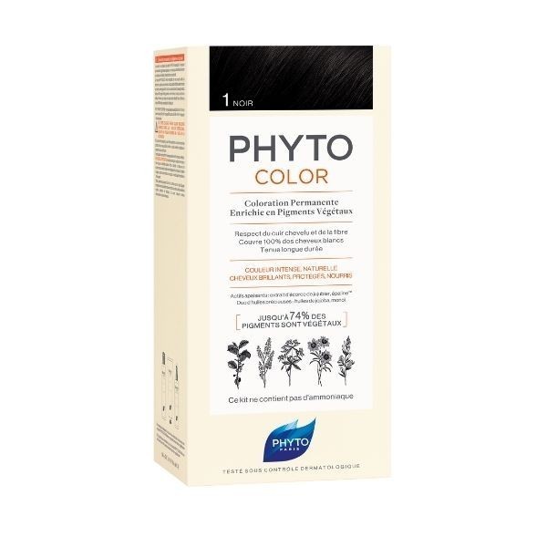 PHYTO COLOR 1 NEGRO COLORACIÓN PERMANENTE